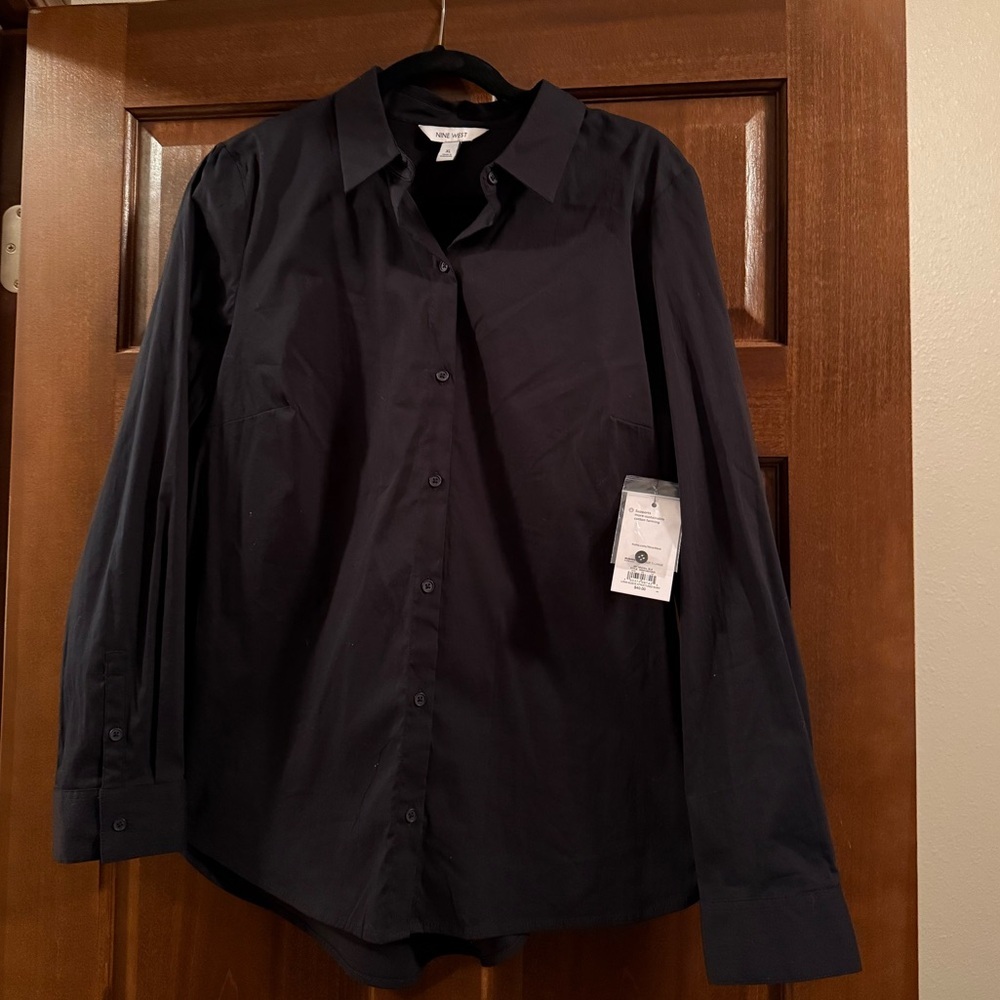 Nine West Long Sleeve Structured Shirt, NWT, XL
